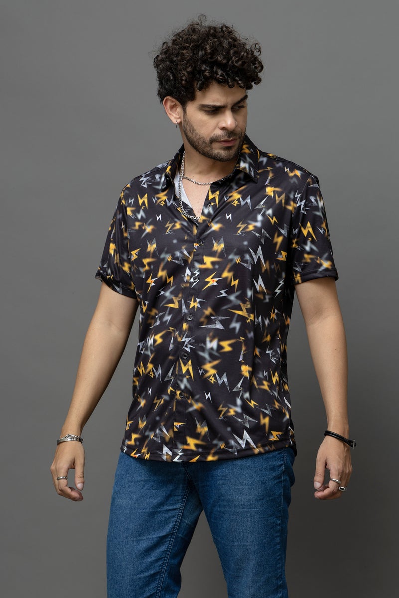 GO DEVIL Printed Black Shirt for Men - Image 1
